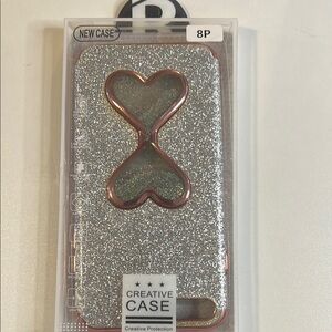 Source Unknown Silver Heart Glitter Phone Case